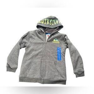 Quiksilver Charcoal Hoodie with Lime and Sky Accents